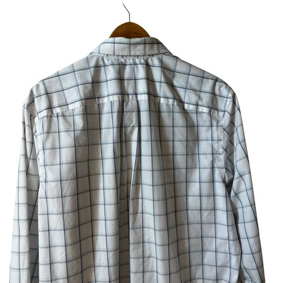 Banana Republic Men’s Check Print Dress Shirt White Multi Size Large Classic Fit - Picture 6 of 10